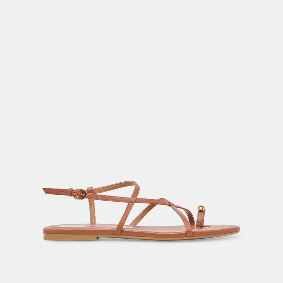 sandali kesha in pelle color cognac
