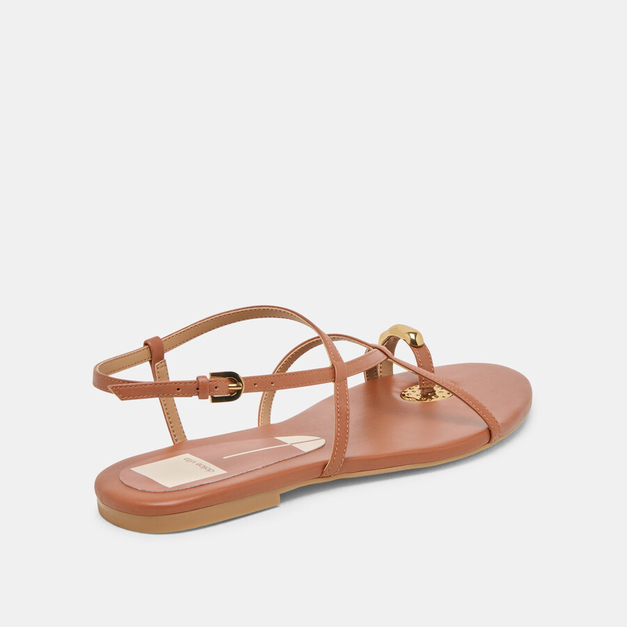 sandali kesha in pelle color cognac