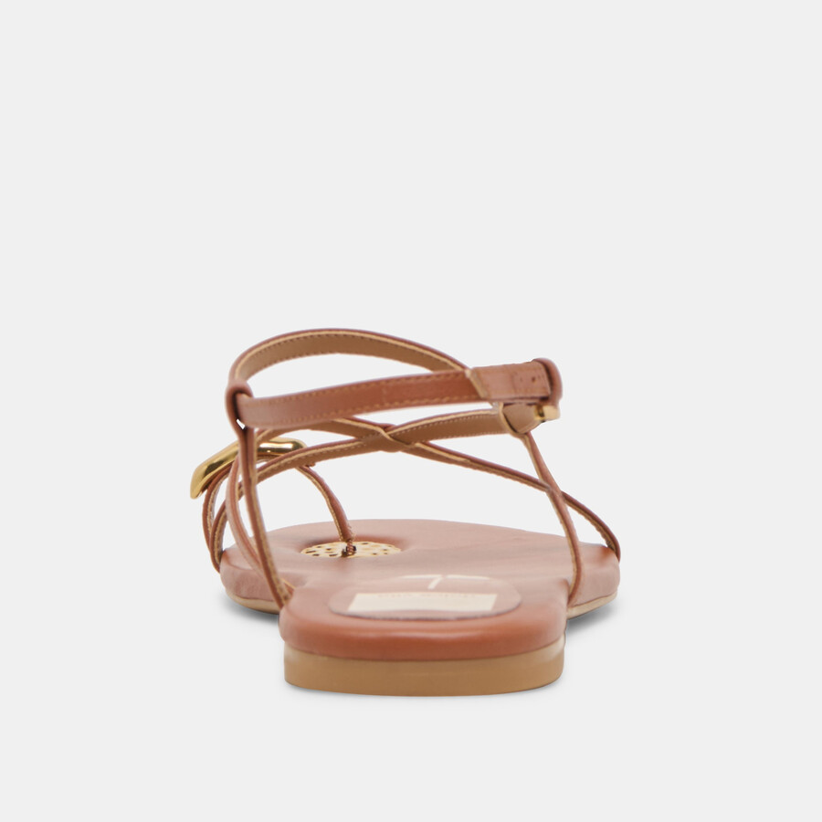 sandali kesha in pelle color cognac