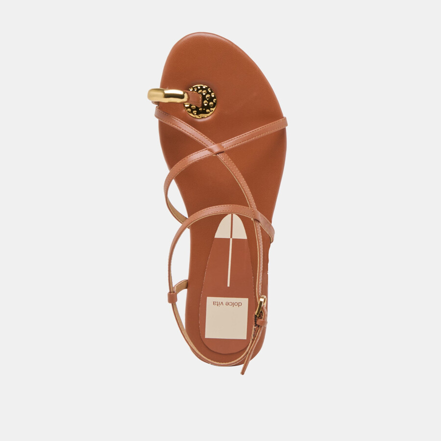 sandali kesha in pelle color cognac