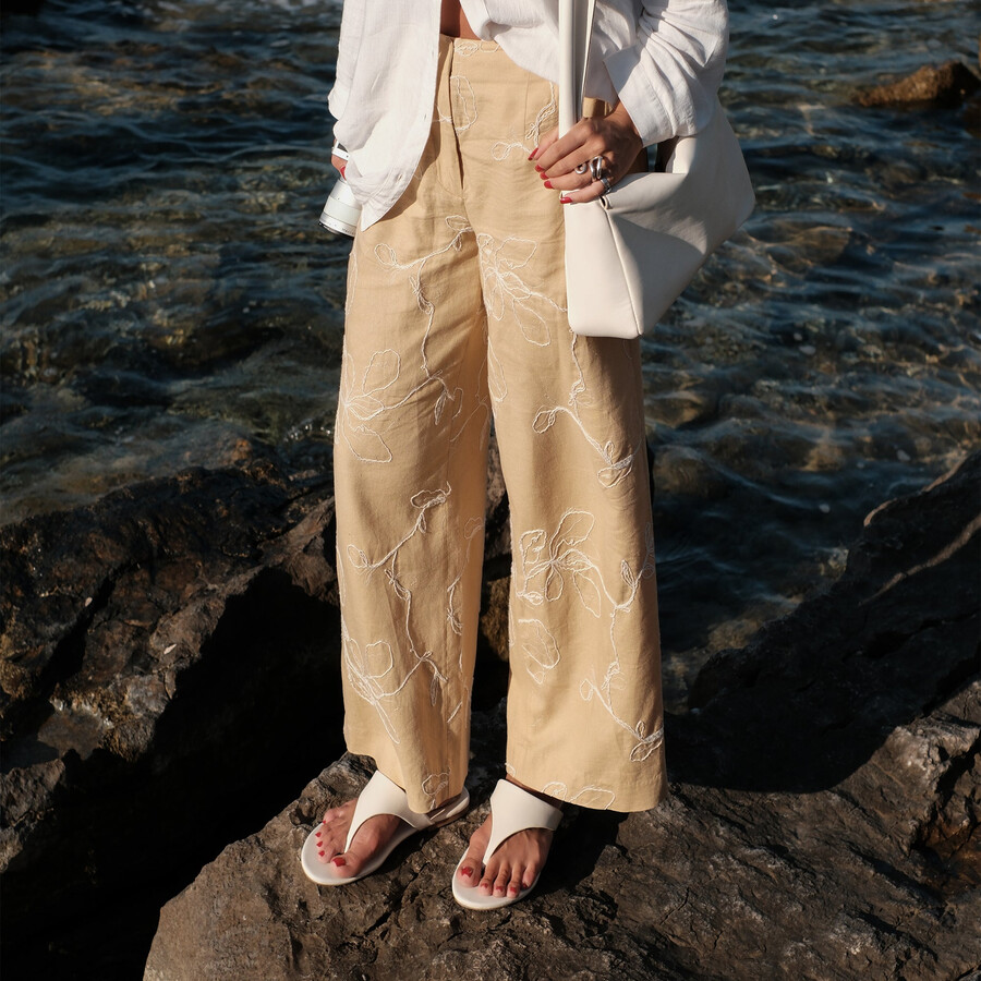 sandali kittle in pelle bianco sporco