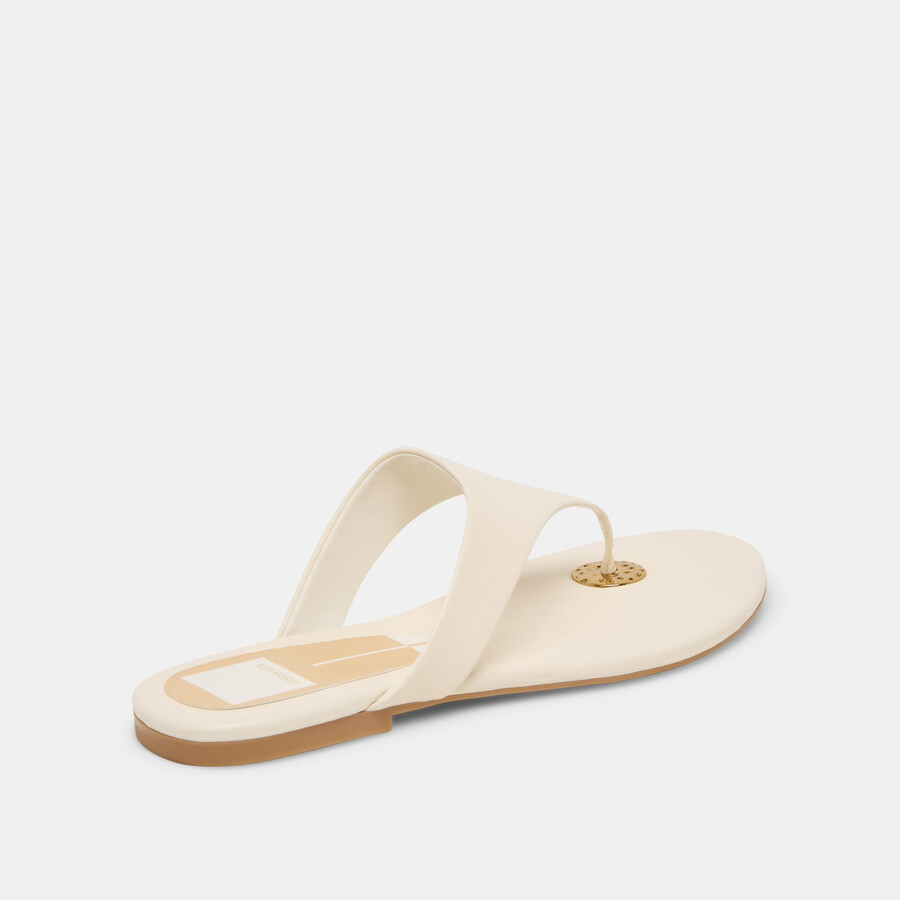 sandali kittle in pelle bianco sporco