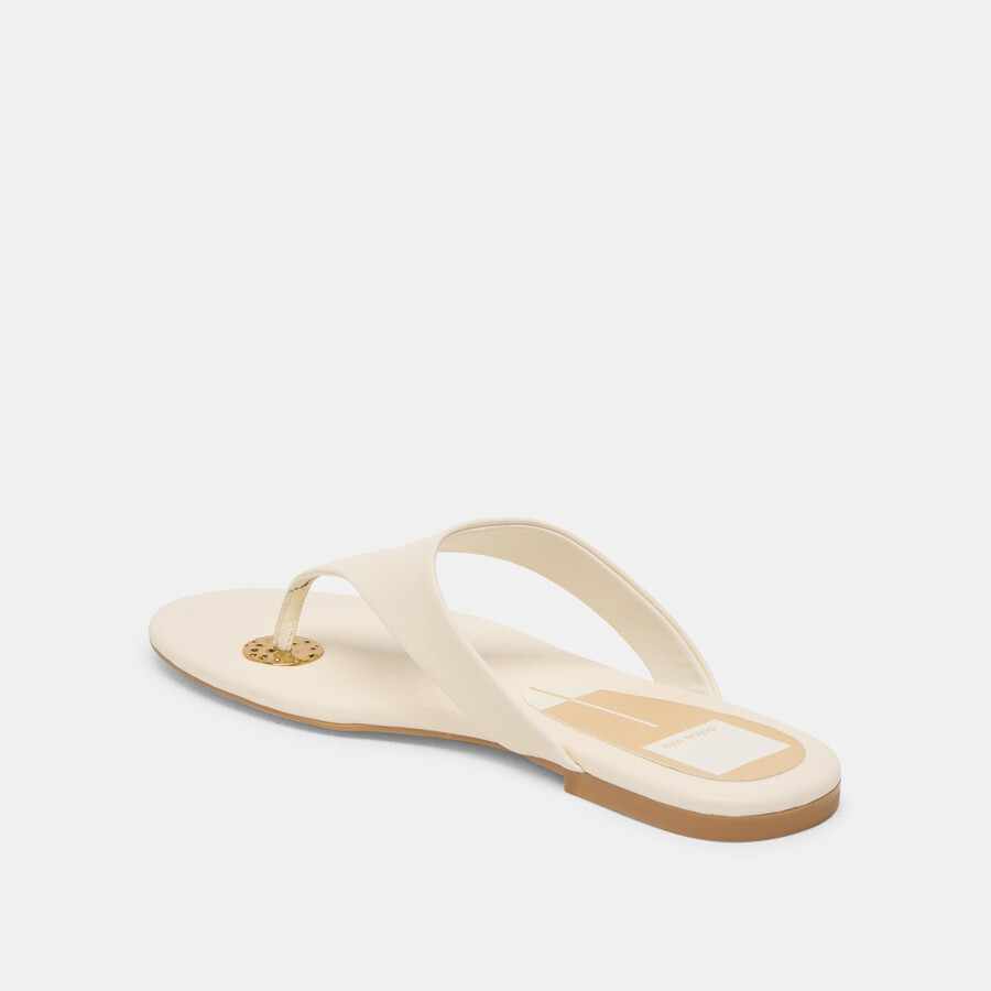 sandali kittle in pelle bianco sporco