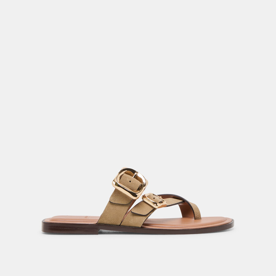 sandali shore in camoscio color talpa