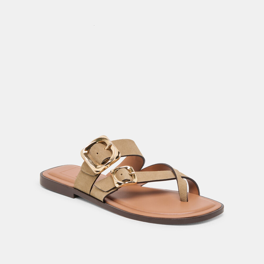 sandali shore in camoscio color talpa