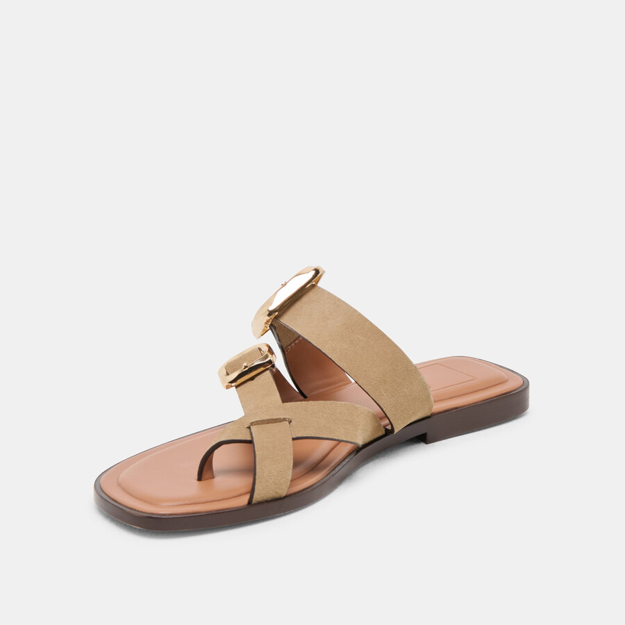 sandali shore in camoscio color talpa