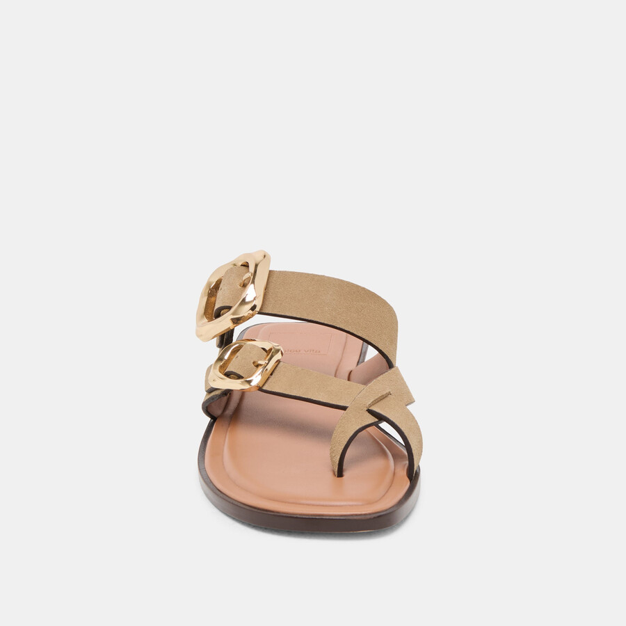 sandali shore in camoscio color talpa