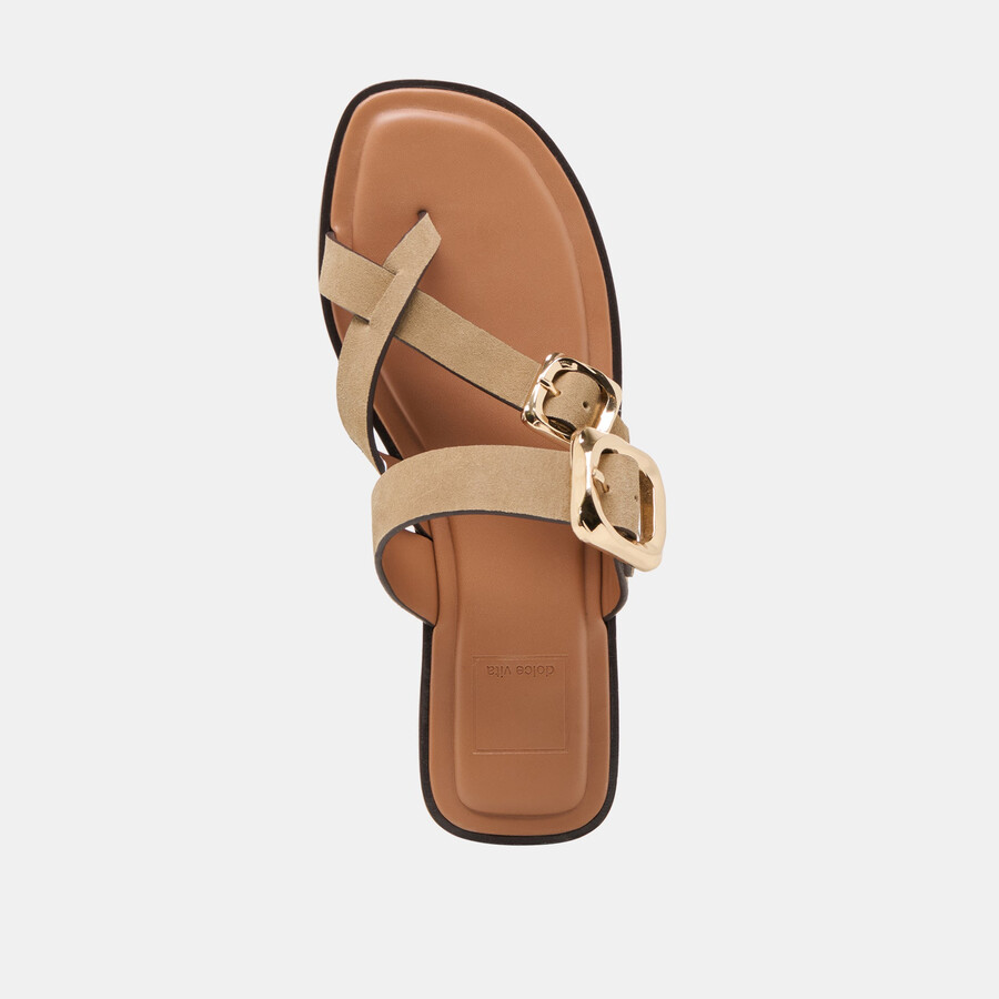 sandali shore in camoscio color talpa
