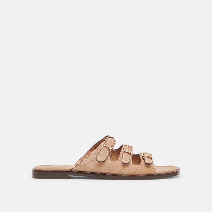 sandali fin in pelle scamosciata marrone chiaro