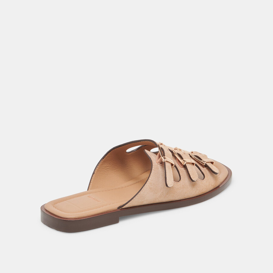 sandali fin in pelle scamosciata marrone chiaro