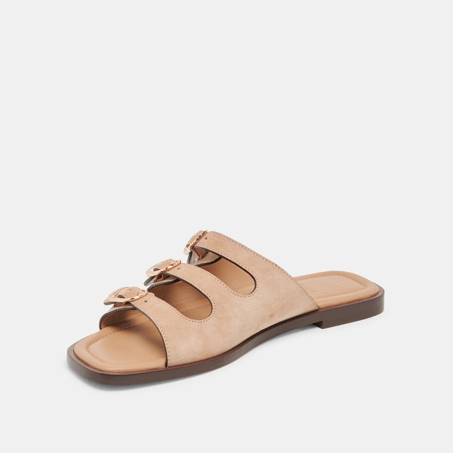 sandali fin in pelle scamosciata marrone chiaro
