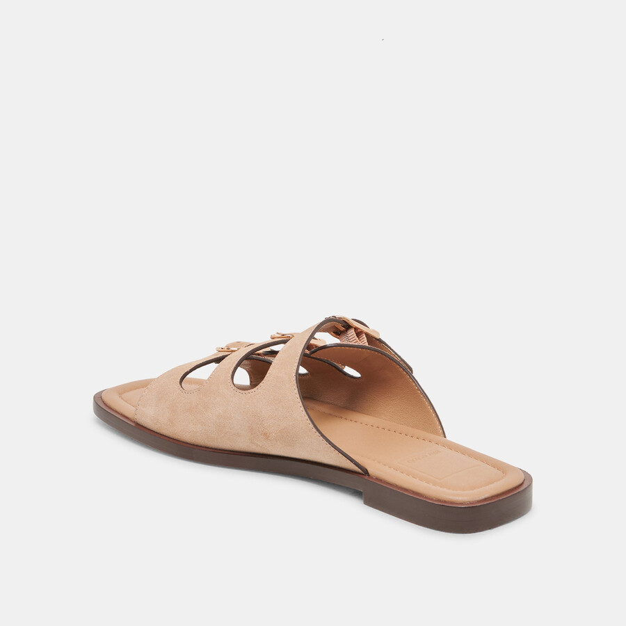sandali fin in pelle scamosciata marrone chiaro