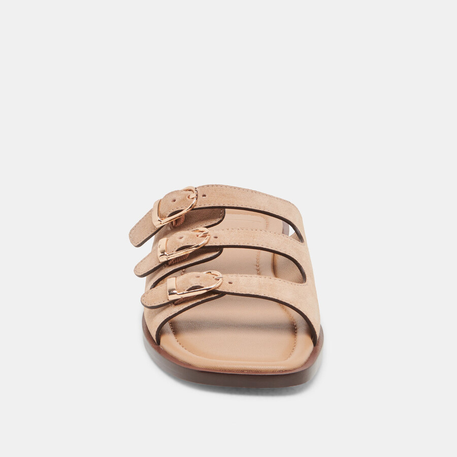 sandali fin in pelle scamosciata marrone chiaro