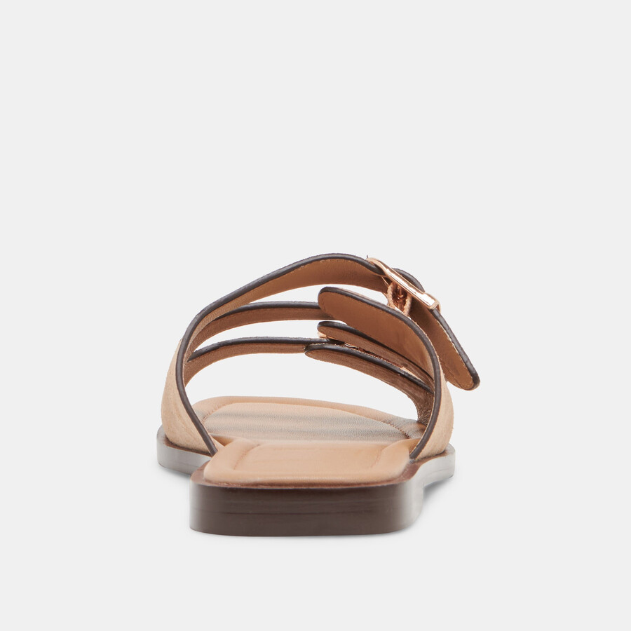 sandali fin in pelle scamosciata marrone chiaro