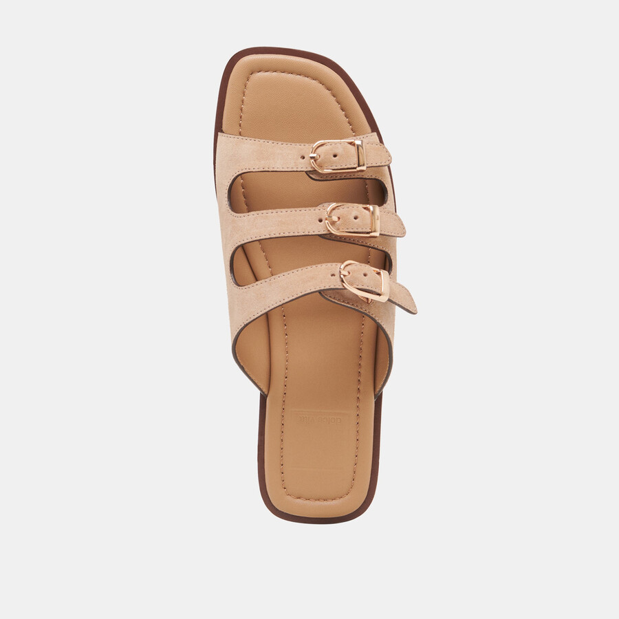 sandali fin in pelle scamosciata marrone chiaro