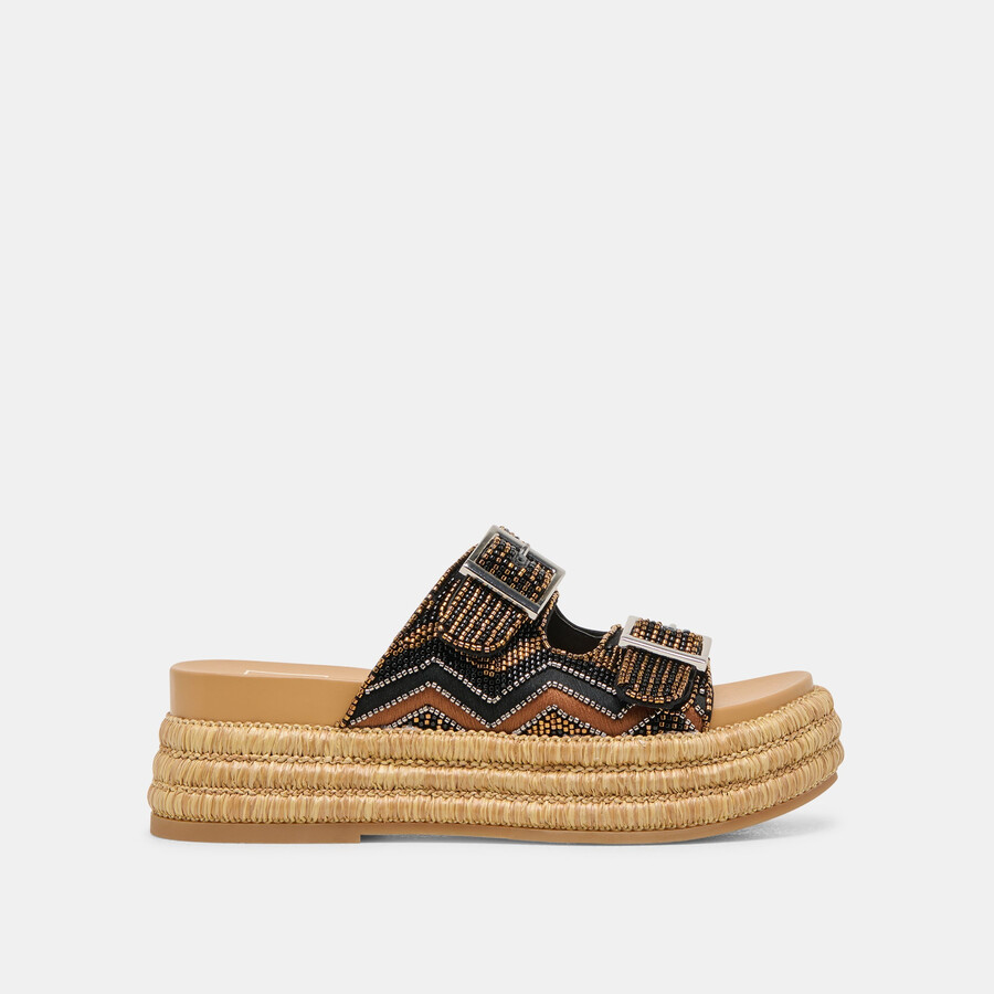 sandali wixie neri con perline multiple