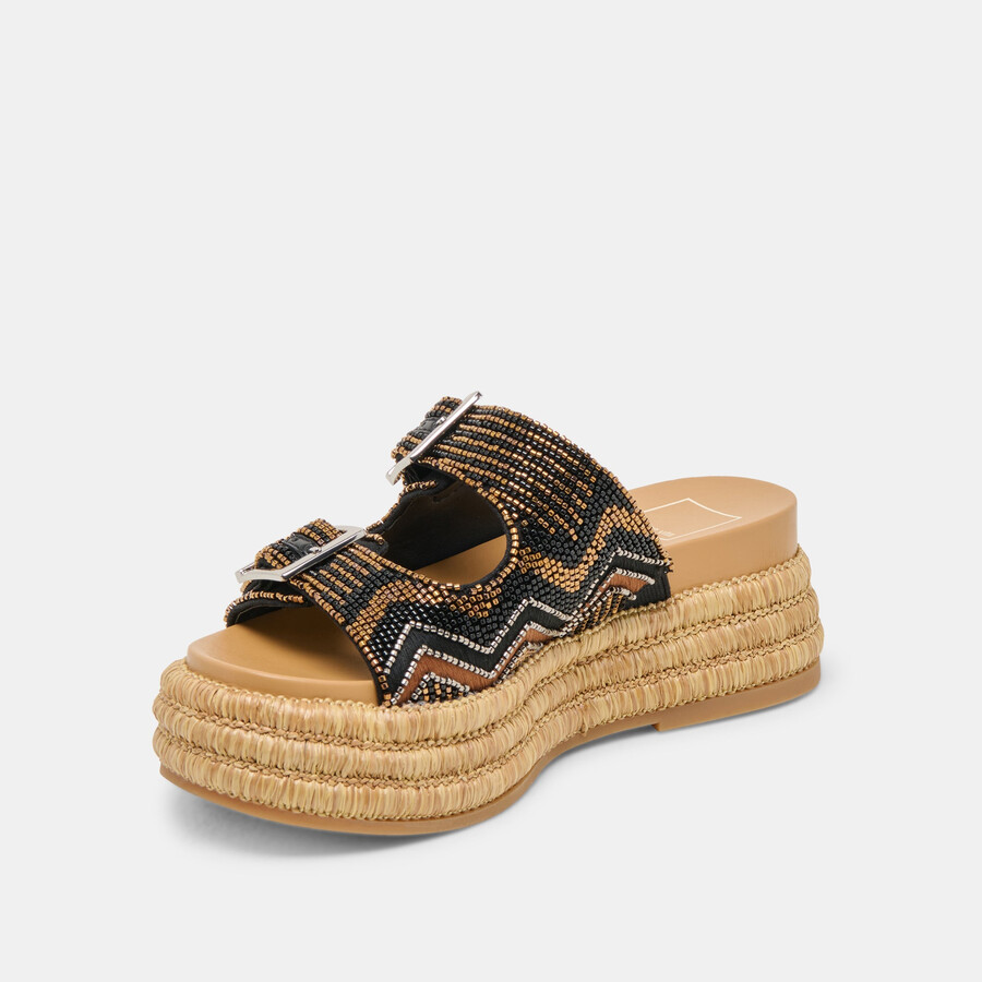 sandali wixie neri con perline multiple