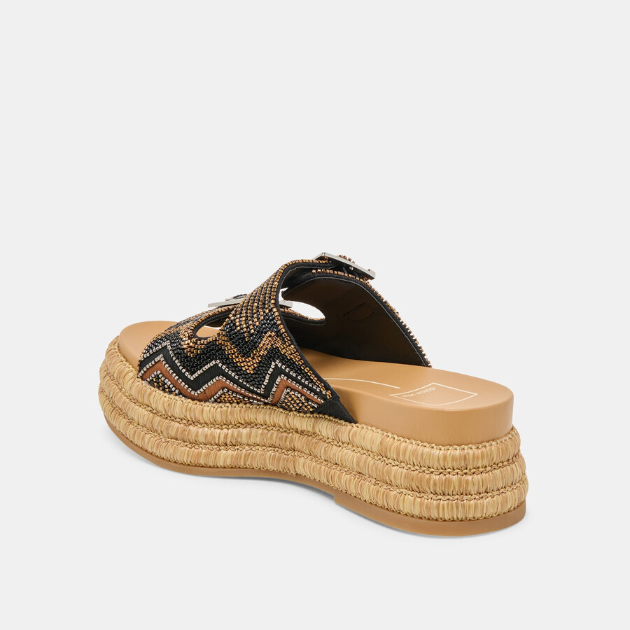sandali wixie neri con perline multiple