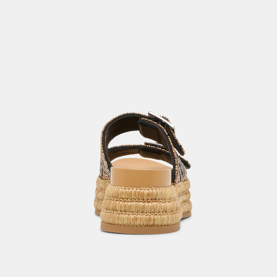 sandali wixie neri con perline multiple