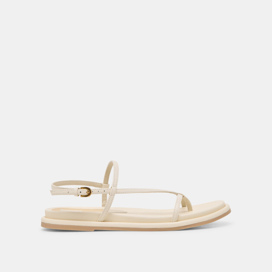 sandali dallen in pelle bianco sporco