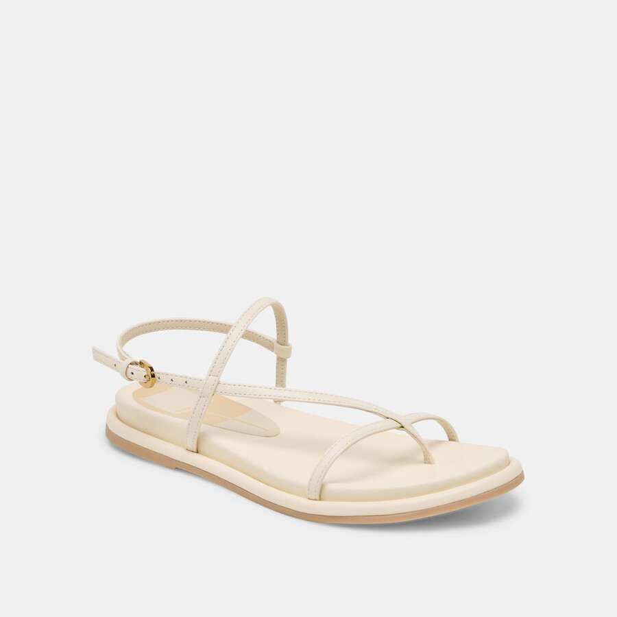 sandali dallen in pelle bianco sporco