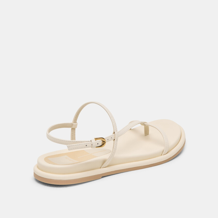 sandali dallen in pelle bianco sporco