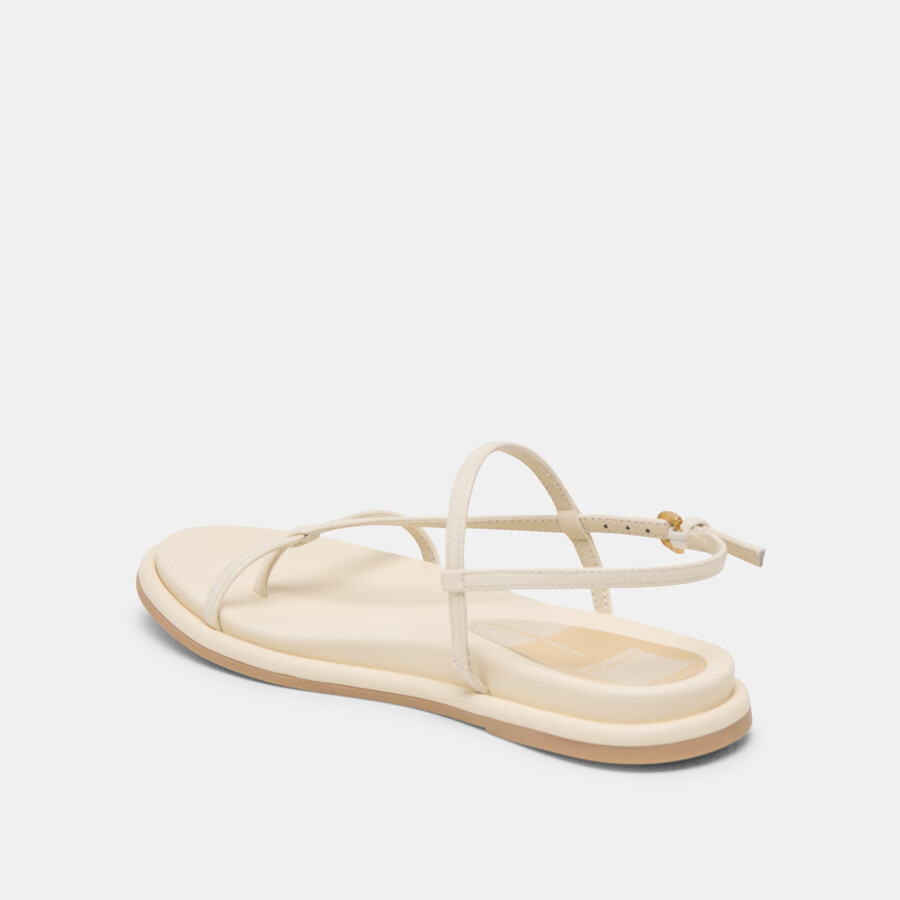 sandali dallen in pelle bianco sporco