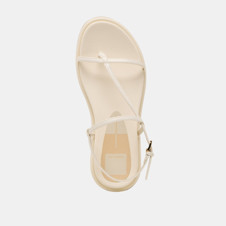 sandali dallen in pelle bianco sporco