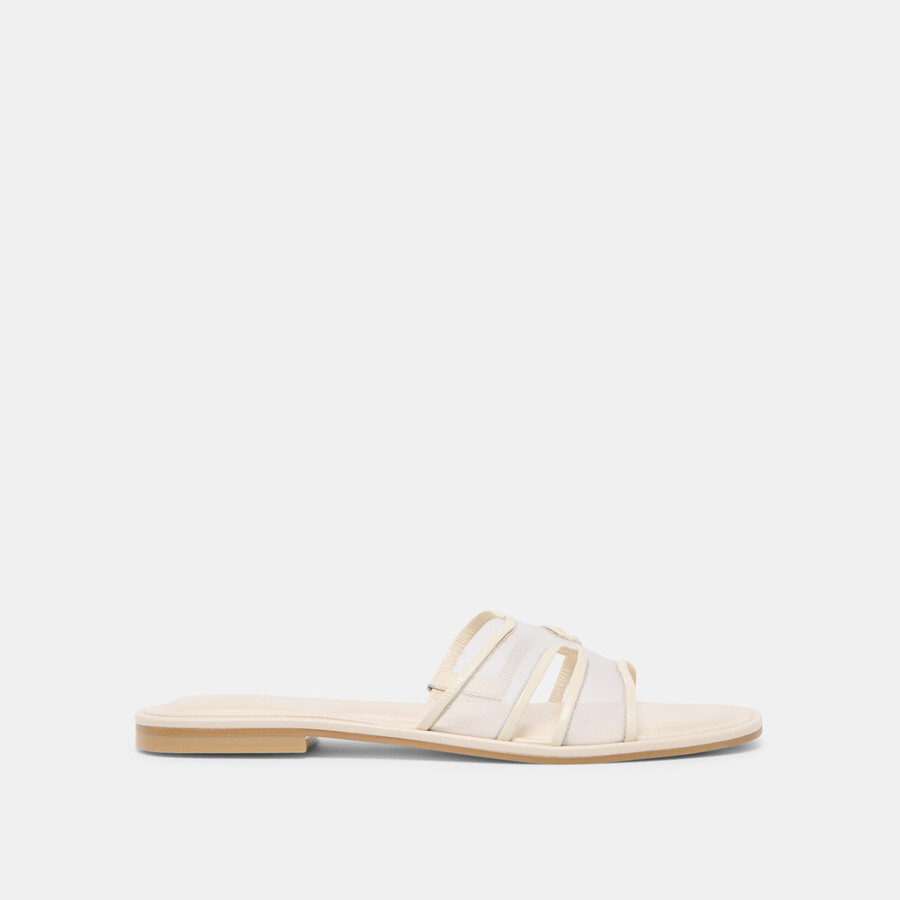 sandali flori in rete bianco sporco