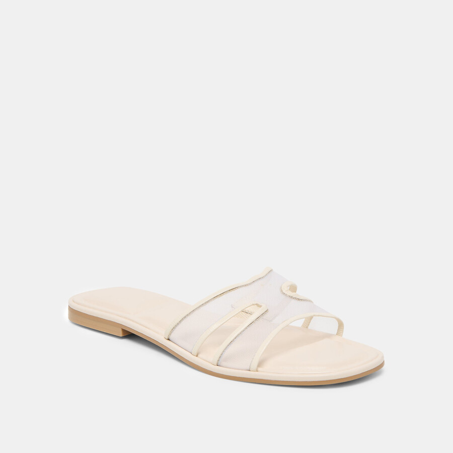 sandali flori in rete bianco sporco