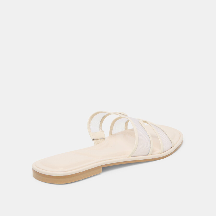 sandali flori in rete bianco sporco