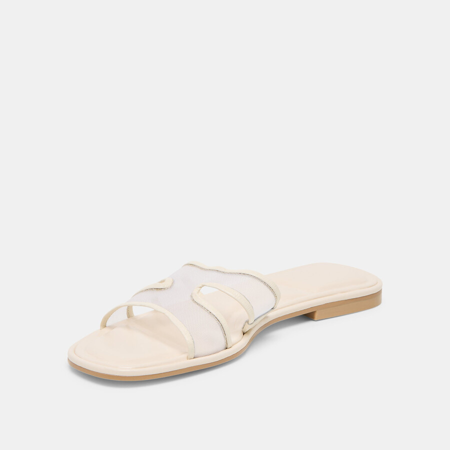 sandali flori in rete bianco sporco