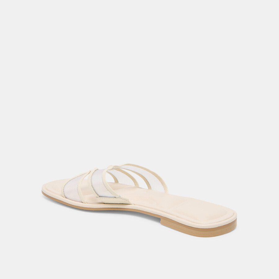 sandali flori in rete bianco sporco
