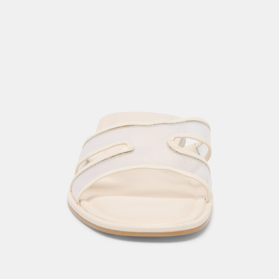 sandali flori in rete bianco sporco