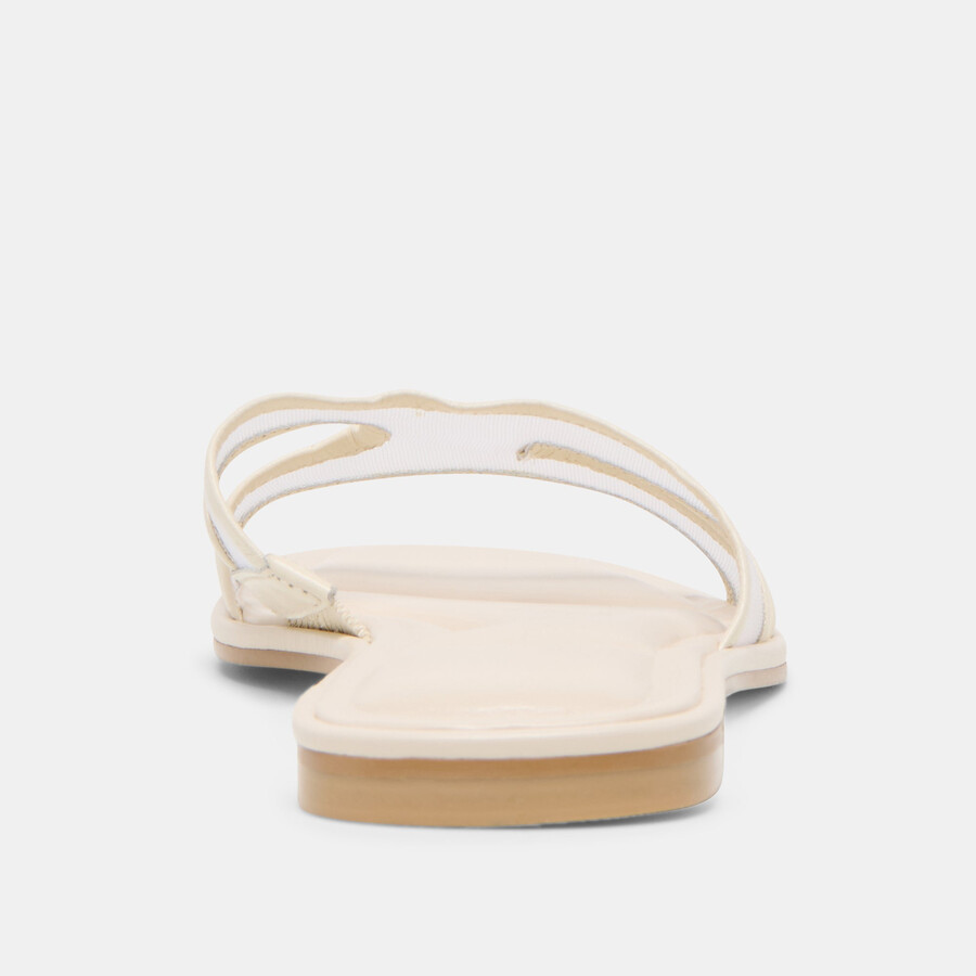 sandali flori in rete bianco sporco
