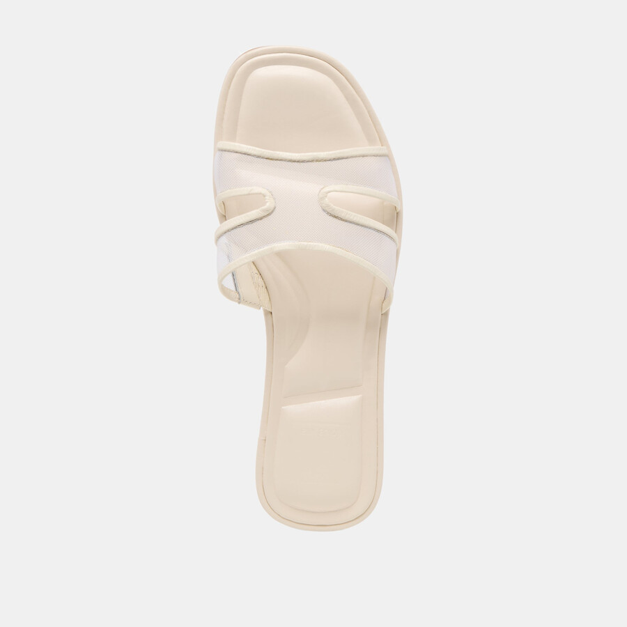 sandali flori in rete bianco sporco