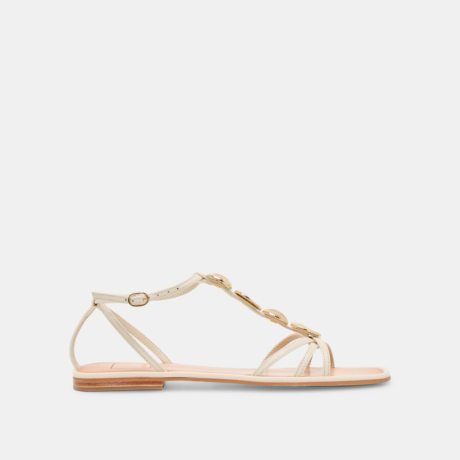 sandali faun in pelle bianco sporco