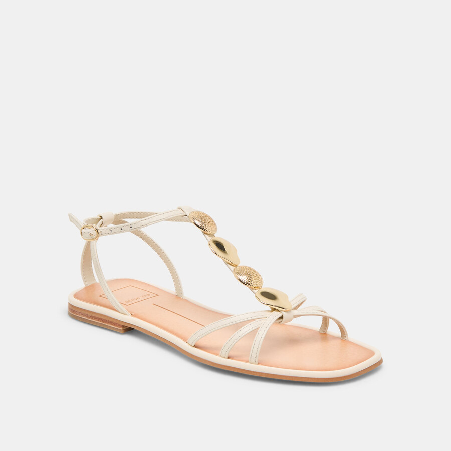 sandali faun in pelle bianco sporco