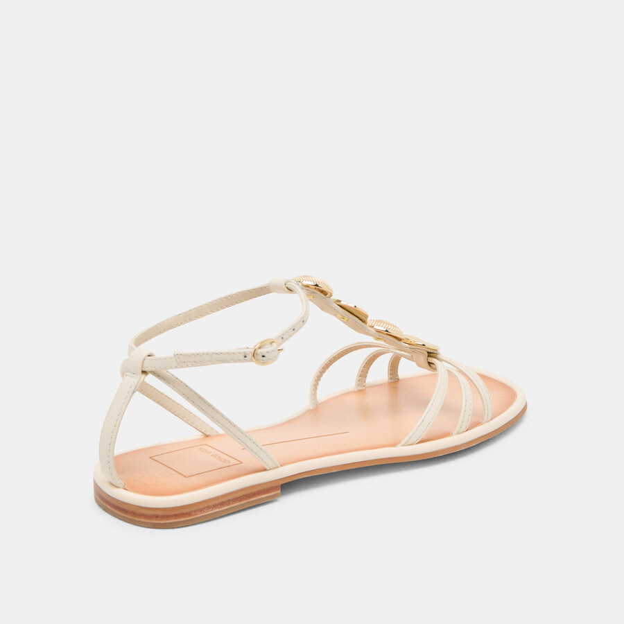 sandali faun in pelle bianco sporco