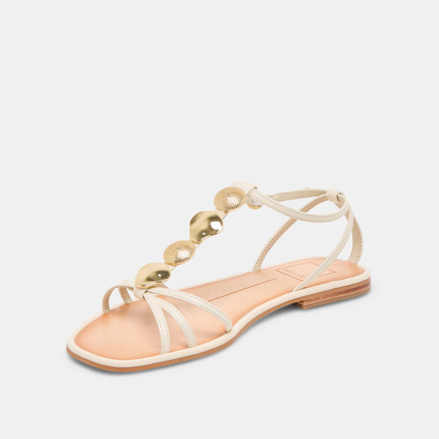 sandali faun in pelle bianco sporco