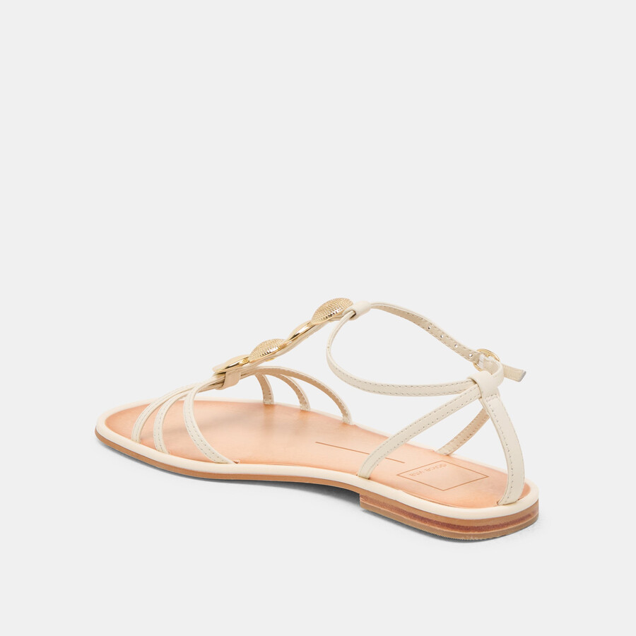 sandali faun in pelle bianco sporco