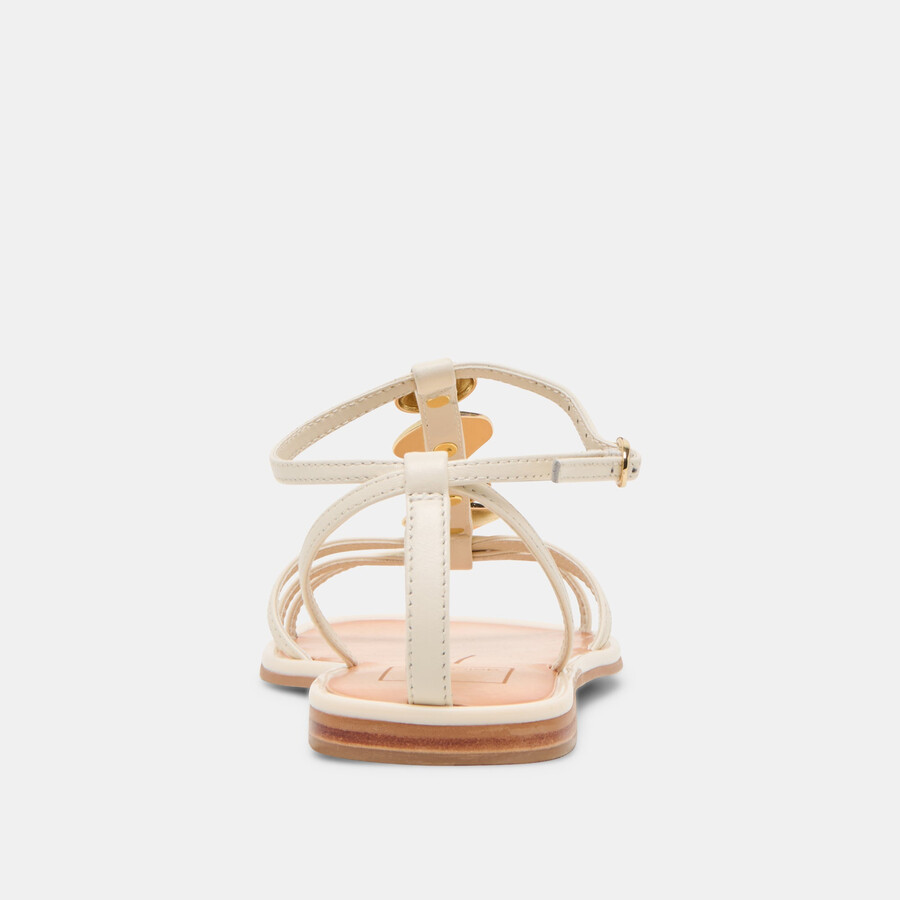 sandali faun in pelle bianco sporco