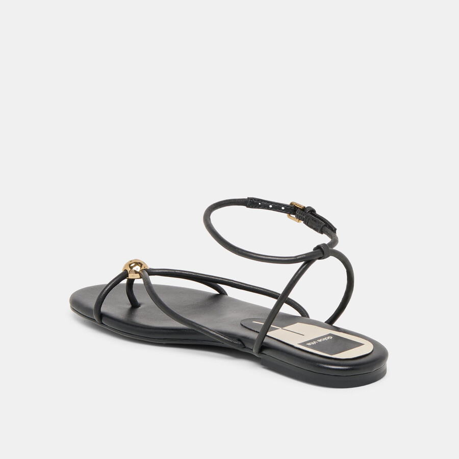 sandali kenley in pelle nera