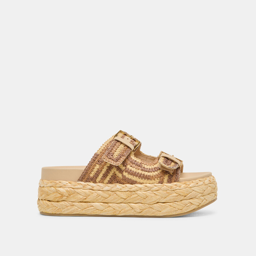 sandali falyn in rafia intrecciata naturale marrone