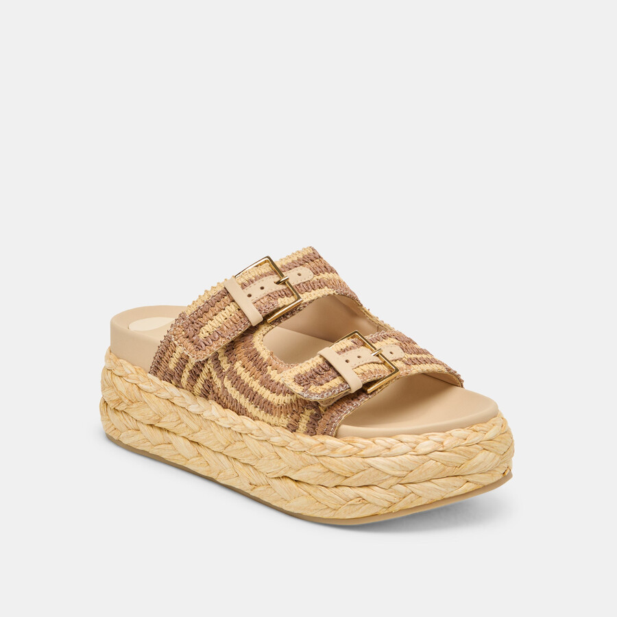 sandali falyn in rafia intrecciata naturale marrone