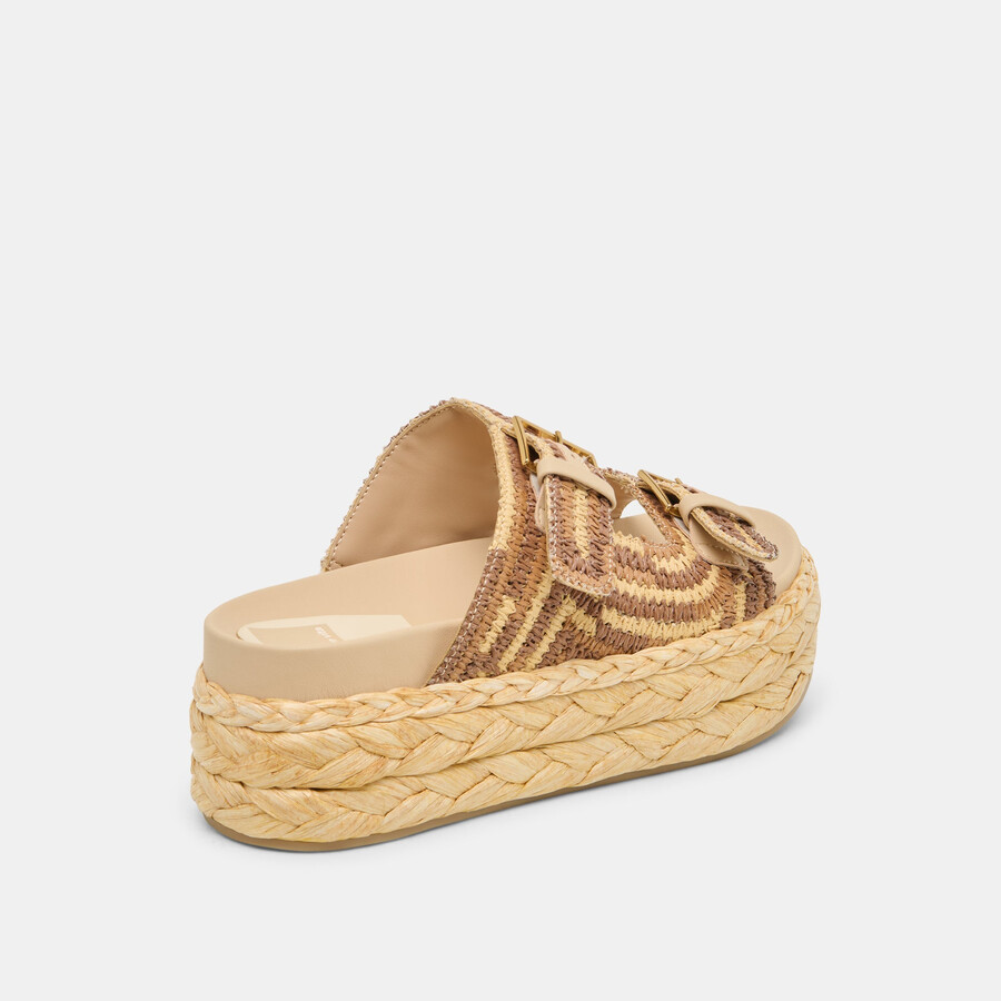 sandali falyn in rafia intrecciata naturale marrone