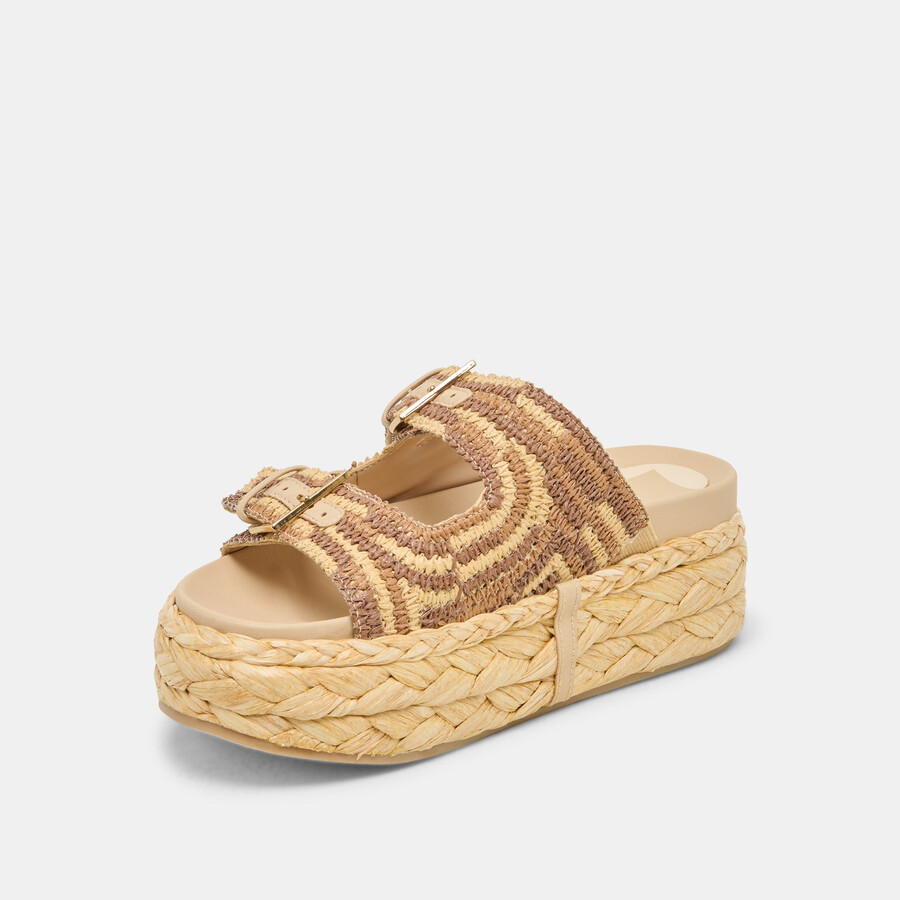sandali falyn in rafia intrecciata naturale marrone
