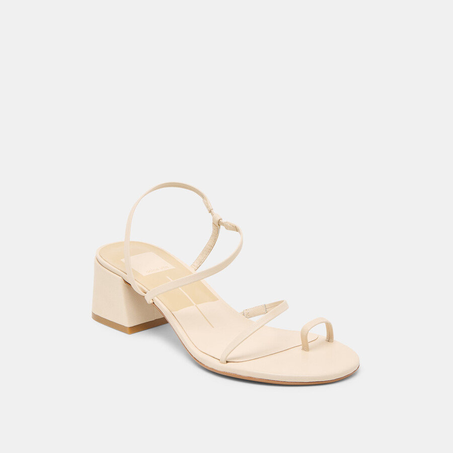 trini heels creme leather