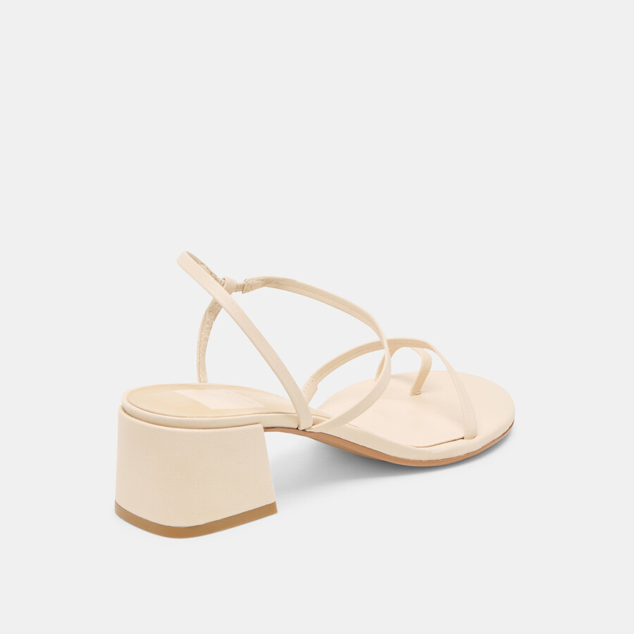 trini heels creme leather
