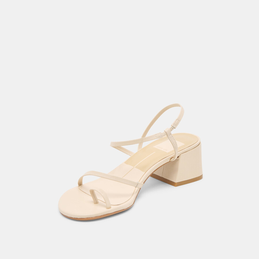 trini heels creme leather
